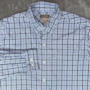 DULUTH TRADING CO Shirt Men's XL Blue Plaid Button Down Long Sleeve Performance
